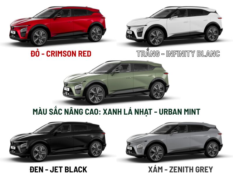 bảng màu Vinfast VF7
