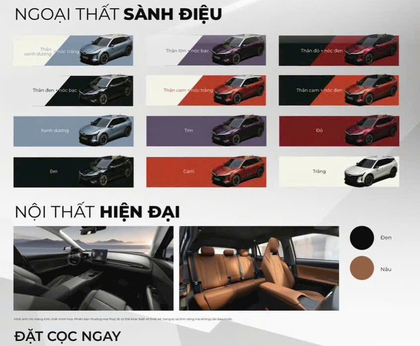 Bảng màu xe VF8 All new